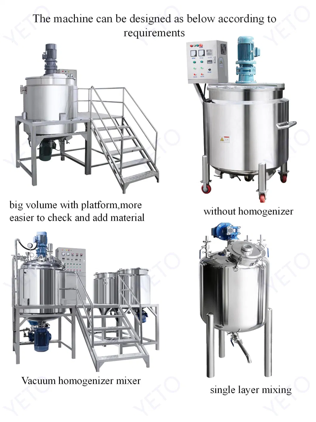Factory Price 500L Liquid Soap Making Machine Electric Heating Homogenizing Mixer Tank