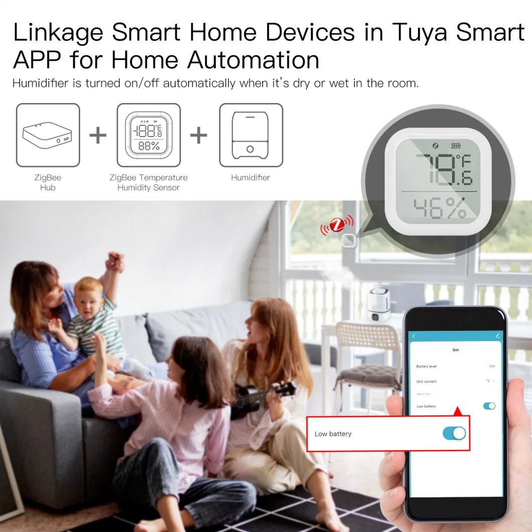 Smart Home Zigbee 3.0 Temperature and Humidity Sensor Probe Tuya Automation Devices Wireless Remote Control Alexa Google Home