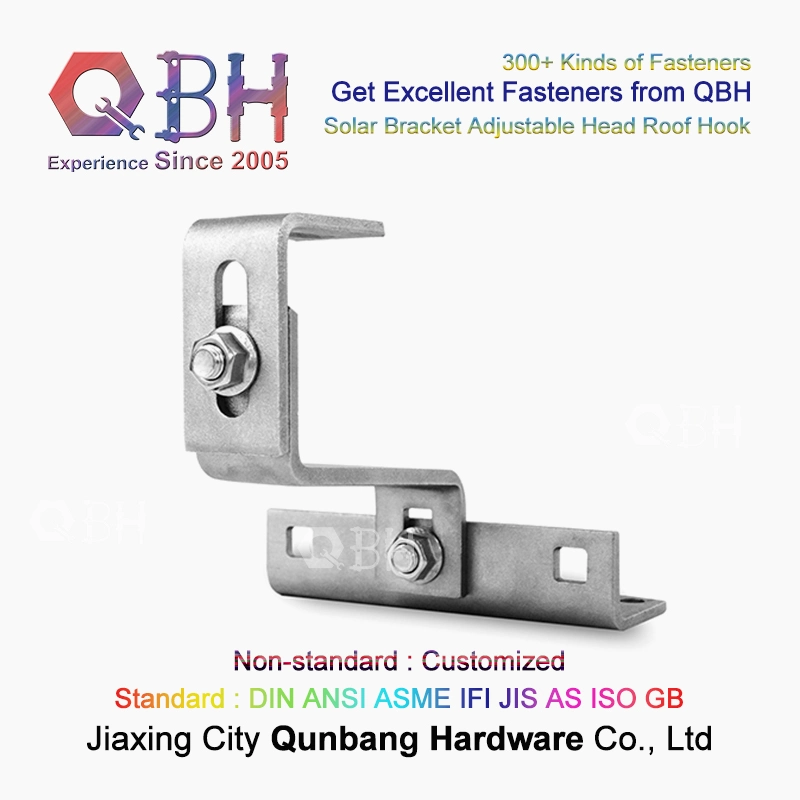 Qbh Customized PV Photovoltaic Solar Power Energy System SS304 SS316 Solar Tile Roof Hook Spare Replace Replacement Stamping Pressing Frame Part