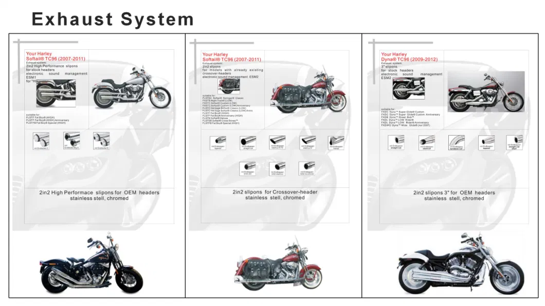 Customized Steel Motorcycle Exhaust Silencing System with ISO9001 Quality Certification