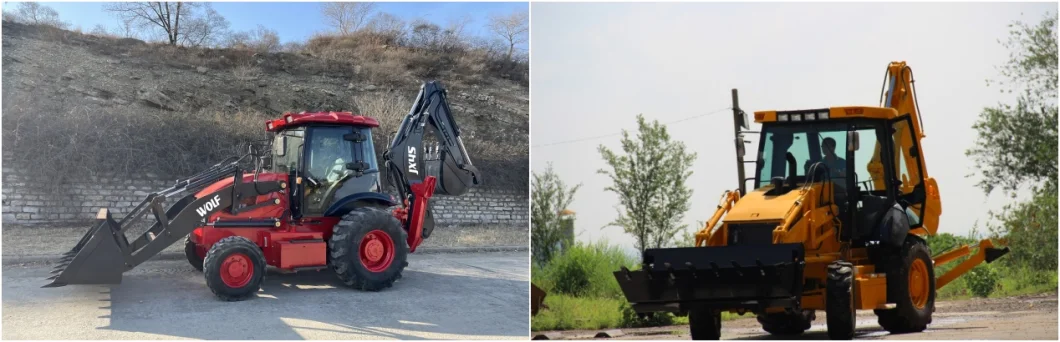 China Factory Wolf with CE/1m3 Capacity/Cabin/Rops/Fops Wz30-25/Jx45 2t/2.5t Best Front End Loader and Backhoe Price for Sales/Africa/South America/Argentina