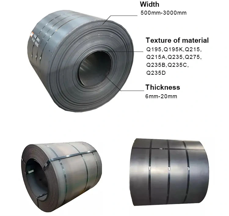 Customized Size ASTM AISI SUS DIN Q195 Q235 Q235B Q345 Q345b Ss400 A36 1075 HRC Cold/Hot Rolled Carbon Steel Coil