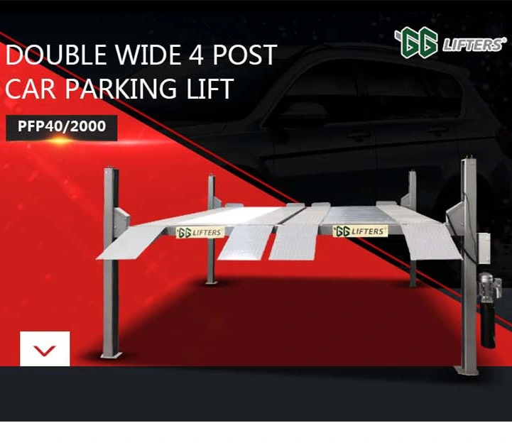 Double Wide car parking system hydraulic lift platform for 4 cars