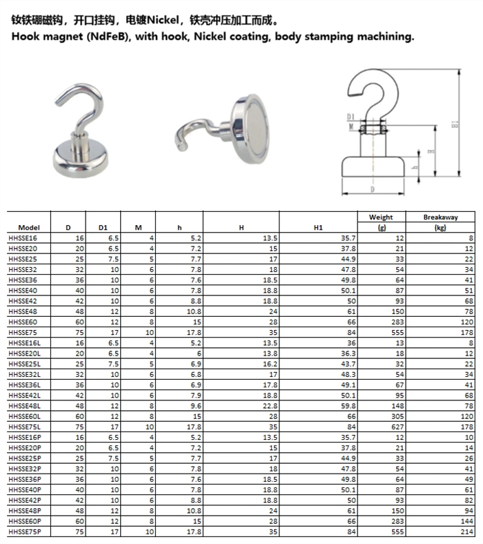 Hardware Tool Neodymium Magnetic Hook Hanger Swivel Magnet Hook