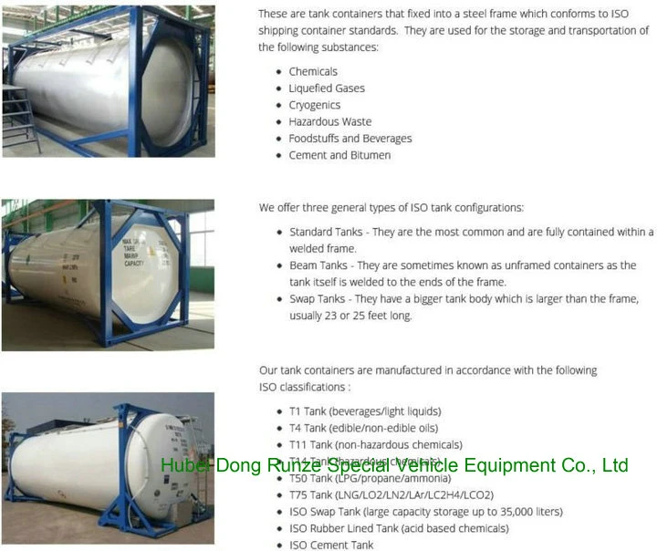 Naoh ISO Tank Lined LLDPE (20FT 21000 Liter, 40FT 40000 Liter) Hydrogen Peroxide 30% Hydrofluoric Acid 48% Storage and Road Transport