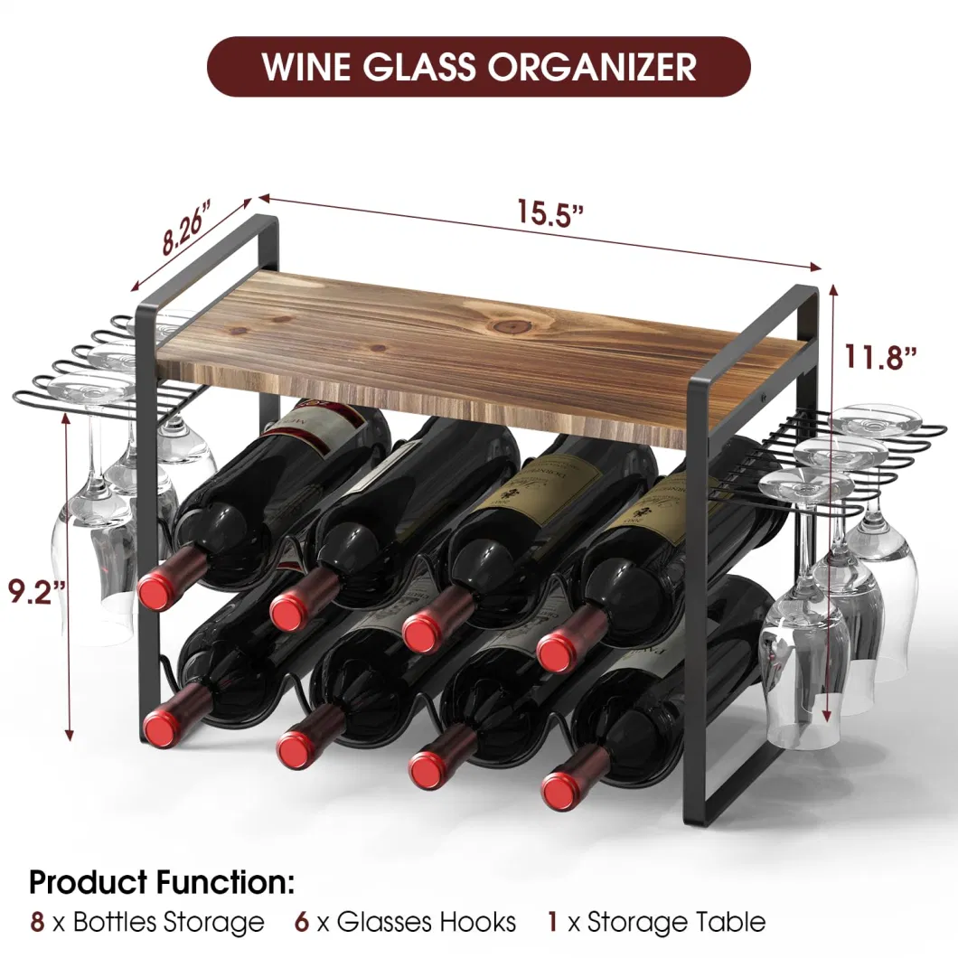 Modern Countertop Glass Holder Storage Furniture Bottle Organizer Display Cabinet Wine Racks