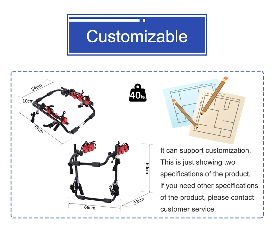 Customized Outdoor Steel Car Rear Mounted Bike Rack for Car Bicycle Carrier