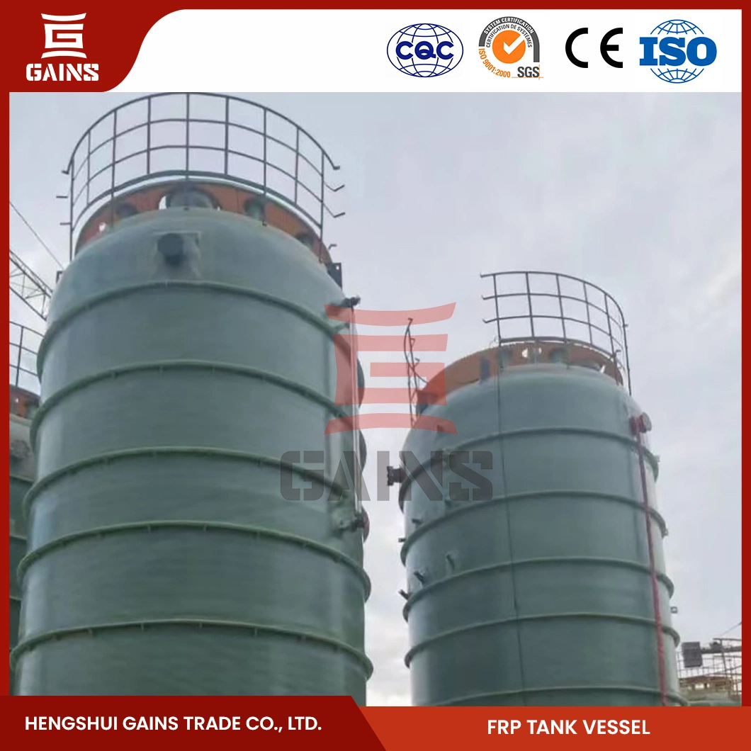 Gains Rectangular Chemical Tank Manufacturing FRP Caustic Soda Tank China Storage Nitric Acid GRP Storage Tank