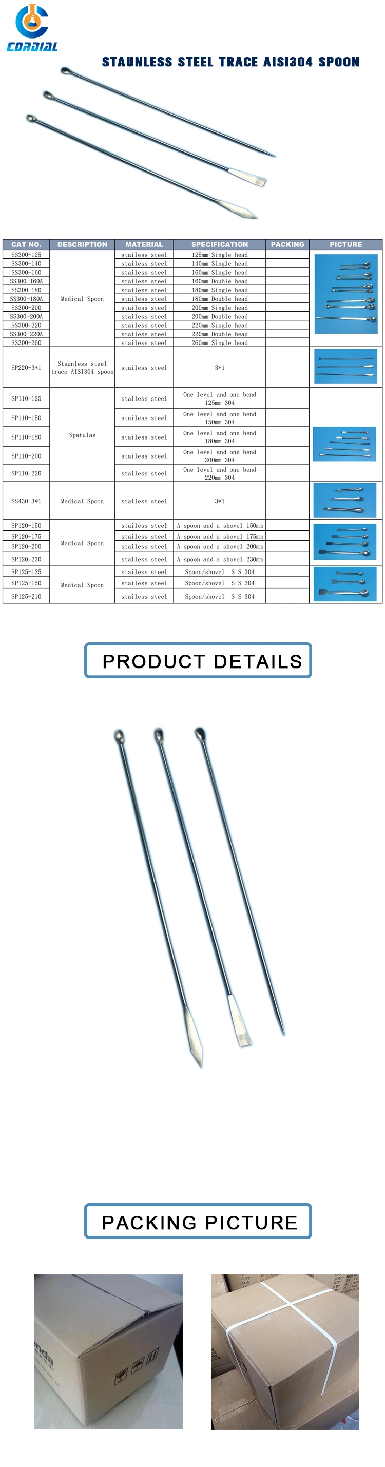 Cordial Medlab Sp220 Stainless Steel Trace AISI304 Spoon