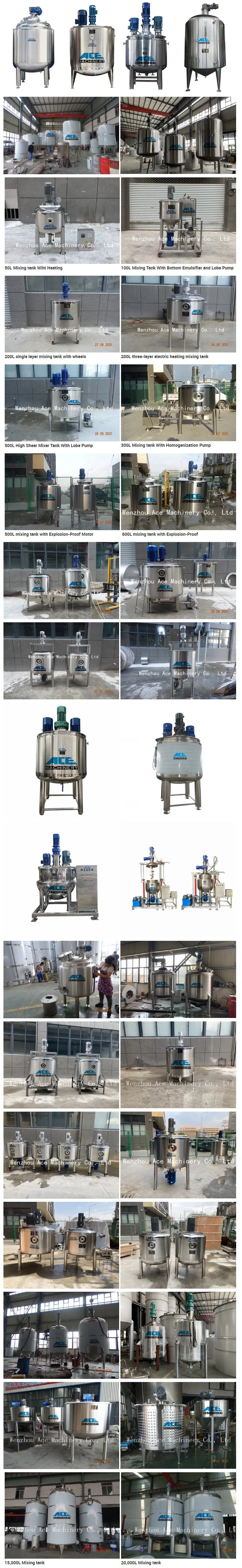 Stainless Steel SS316 1500L Lubrication Grease Heating Melting Jacketed Vacuum Mixing Tank for Chemicals Products