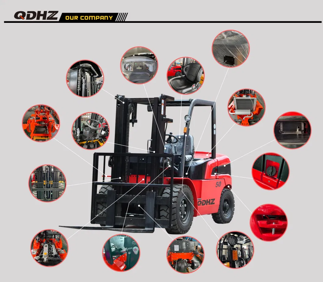 Fully Hydraulic Stacker Manufacturer Overall Material Handing Industrial Equipment 4.0 Ton Triplex Mast Balance Heavy Truck Diesel Forklift