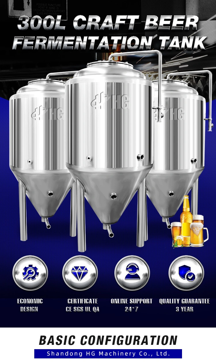 400L 500L 1000L 2000L 3000L 5000L Fermentation Tank to Beer Manufacturing Fermentation Tank 300 Litre 300L Beer Brewing Tanks