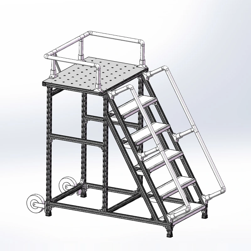 Aluminium Machine Maintenance Platform Ladders Assembly Step Walkway Platform