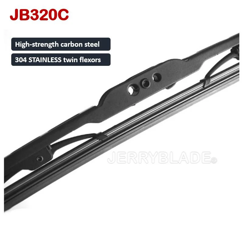 Jb320c Traditional Wiper Blade Metal Type Conventional Frame Wiper Universal J/U Hook, Side Pin, Bayonet Arms Fitment Popular Sales