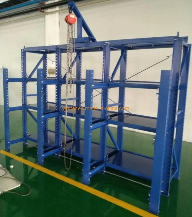 Semi-Open Warehouse Heavy Duty Drawer Type Mold Rack with Crane