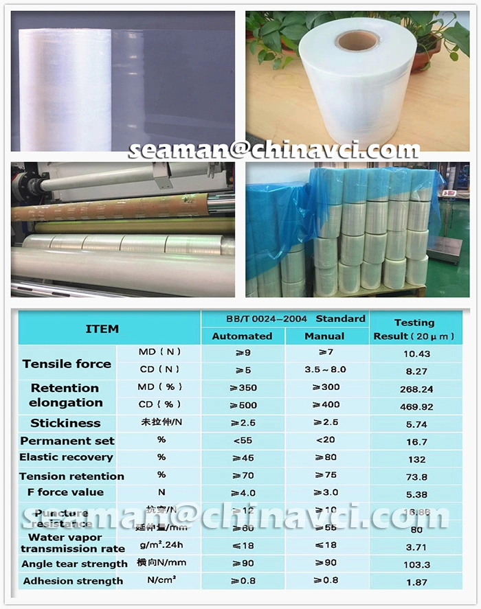 Manual or Automated Packing Stretch Film, Strong Tensile Force &amp; Moisture Proof, Automatic Steel Coil Packing Vci or Regular