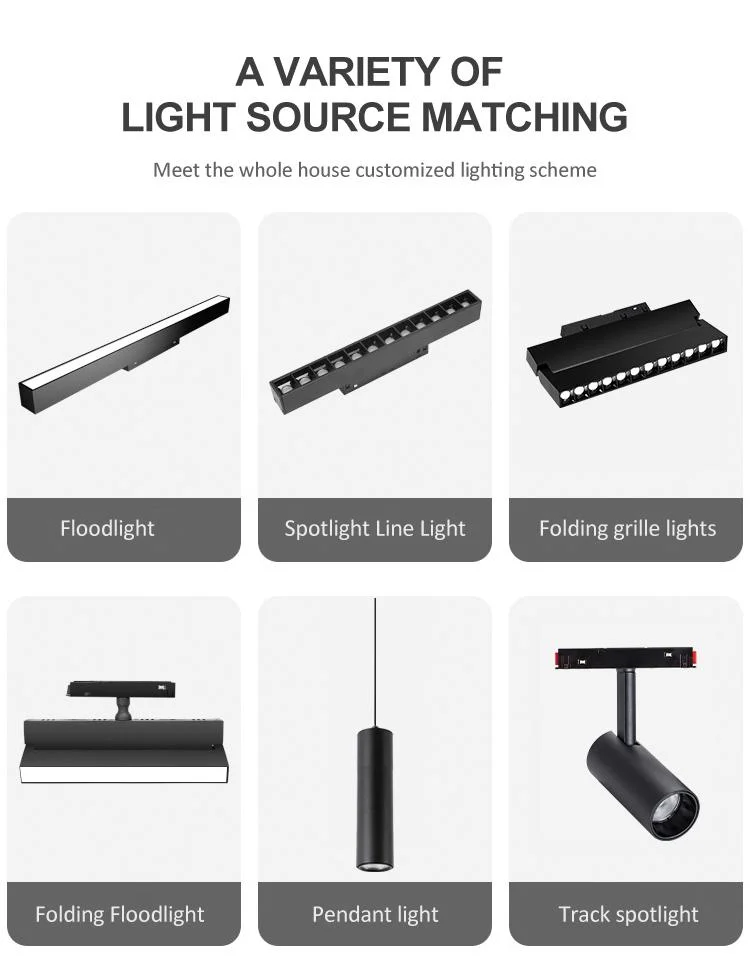 Ultrathin Magnetic Track Light Open Installation Spotlight Linear 48V LED Magnetic Rail Lighting System