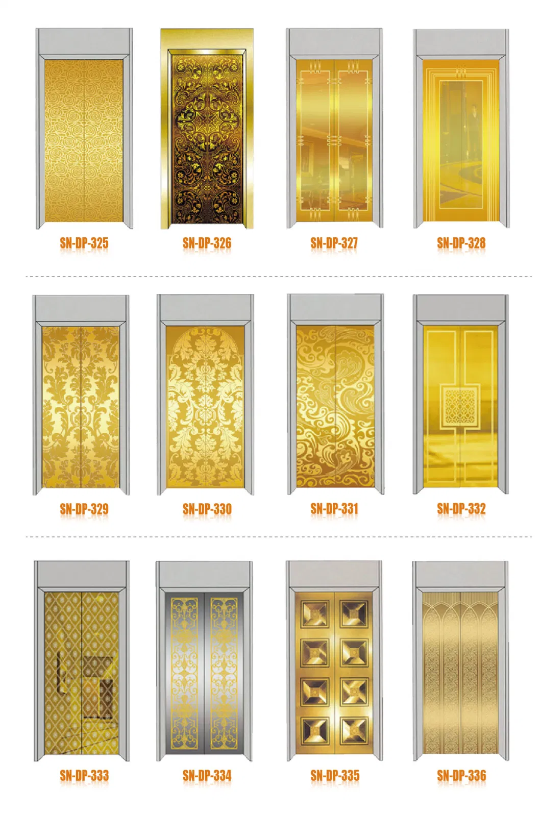 Residential Platform Illumination Elevator Cabin Decoration Elevator Door Panel