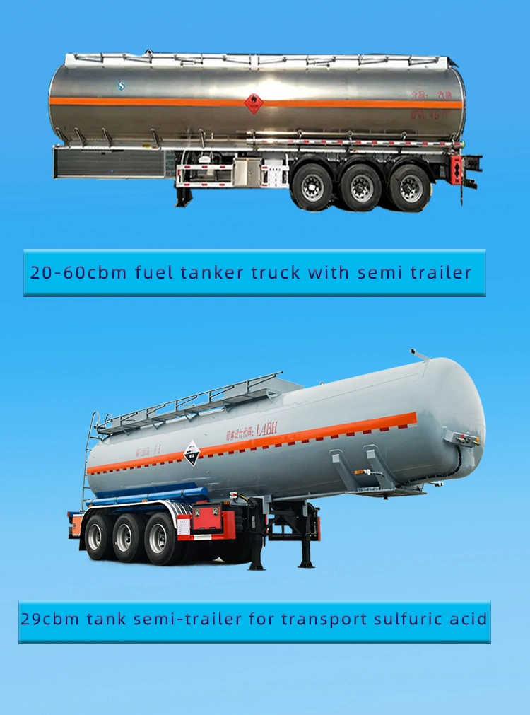 2 3 4 Axles Fuel Tank Semi Trailer Nitric Acid Tank