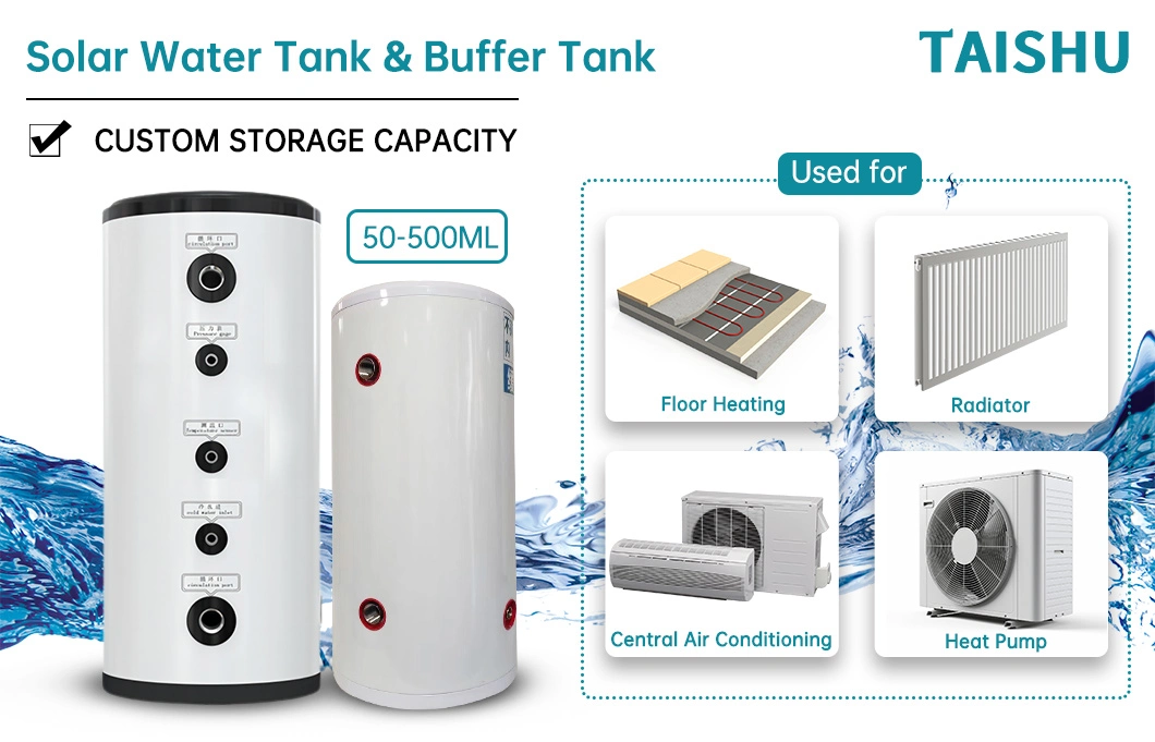 Anti-Rust SUS304 100L Hot Water Buffer Tank for Heat Pump System