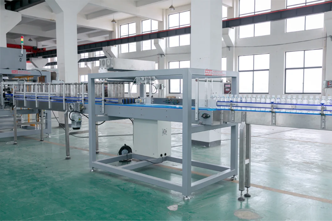 Large Semi Full Automatic Heat Pet Plastic Bottle Can Conveyor PE Film Wrapping Cutting Shrink Tunnel Machine / System