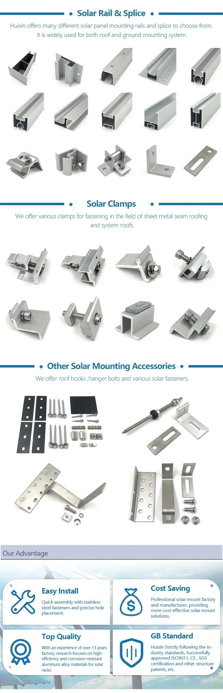 Adjustable Triangle Racks for Flat Roof Solar Panel Energy Bracket Mounting System