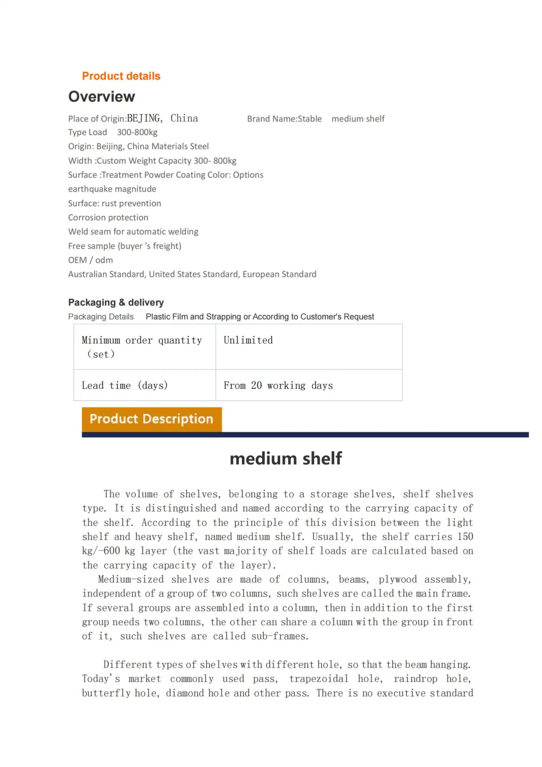 Three-Column Reinforced Structure of Laminated Heavy Shelf in Workshop