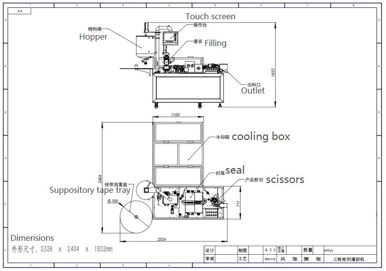 Industrial Semi Automatic Glycerin Suppository Filling and Sealing Machine