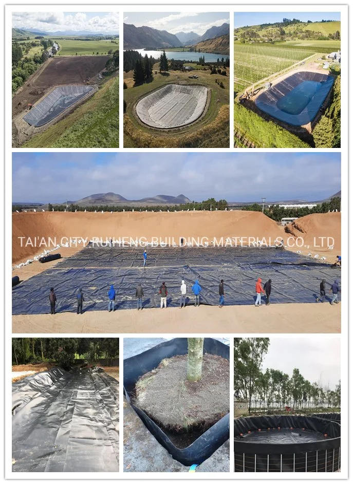 0.5mm/1mm/1.5mm/2mm 500 Microns High Density Black HDPE Geomembrane for Fish Pond/Agriculture/Dam/Landfill/Lake/Biogas/Aquaculture Project