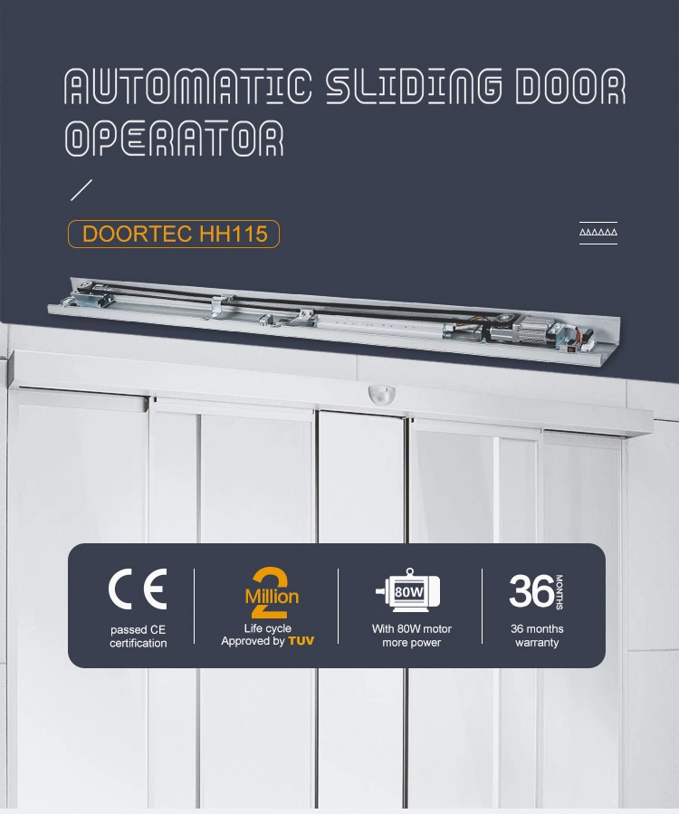 High Quality Industrial Hotel Commercial Automatic Operators Glass Sliding Door