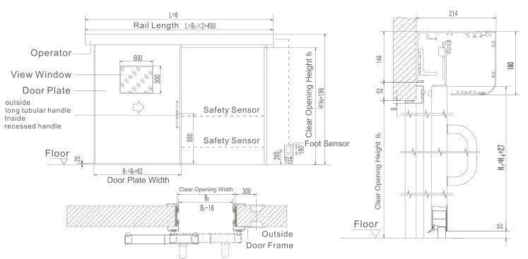 Top Quality Dmnh01 Automatic Hermetic Sliding Door for Hospital