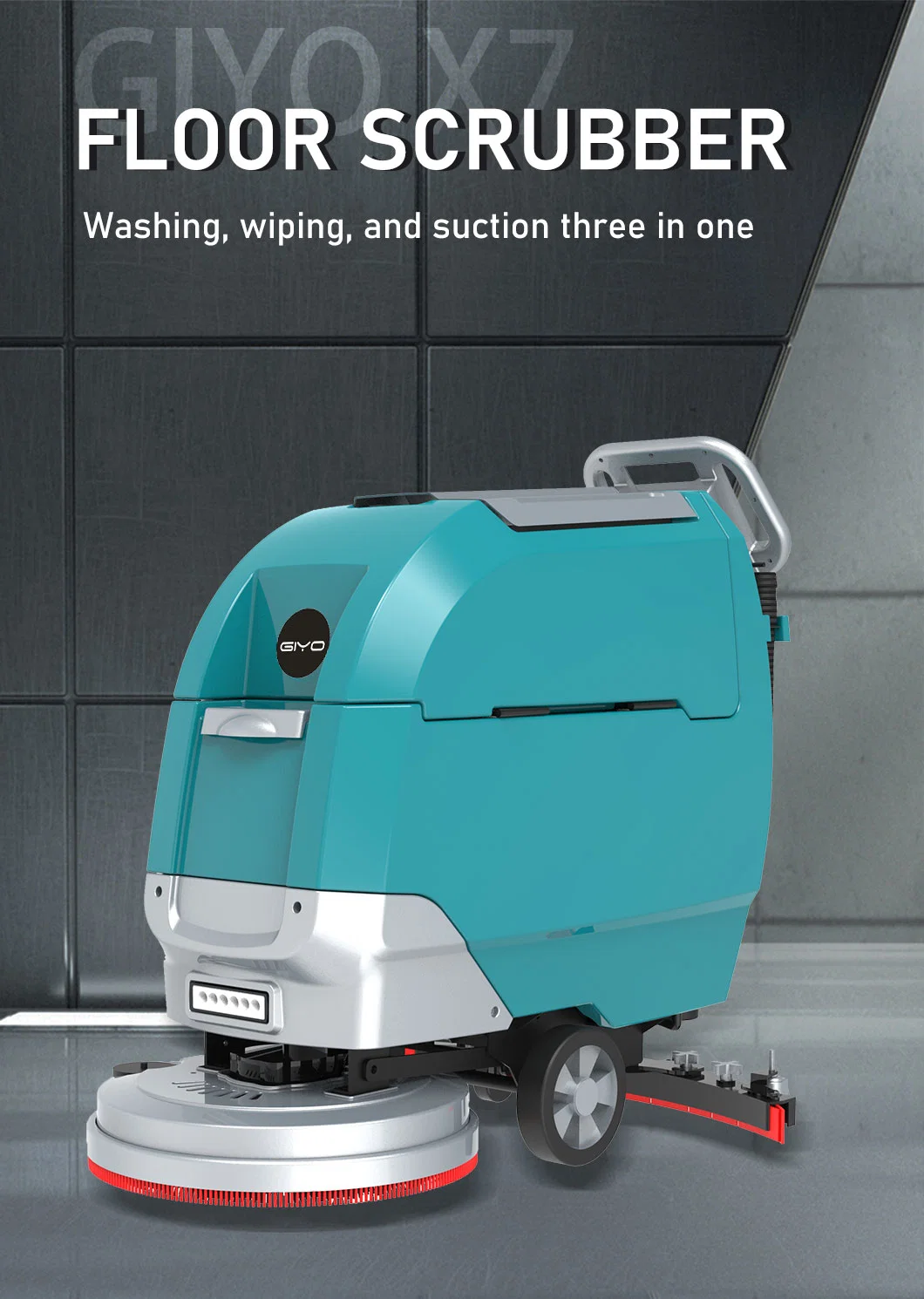 Industrial Battery Powered Cleaning Machine Single Disc Electric Walk Behind Floor Scrubber