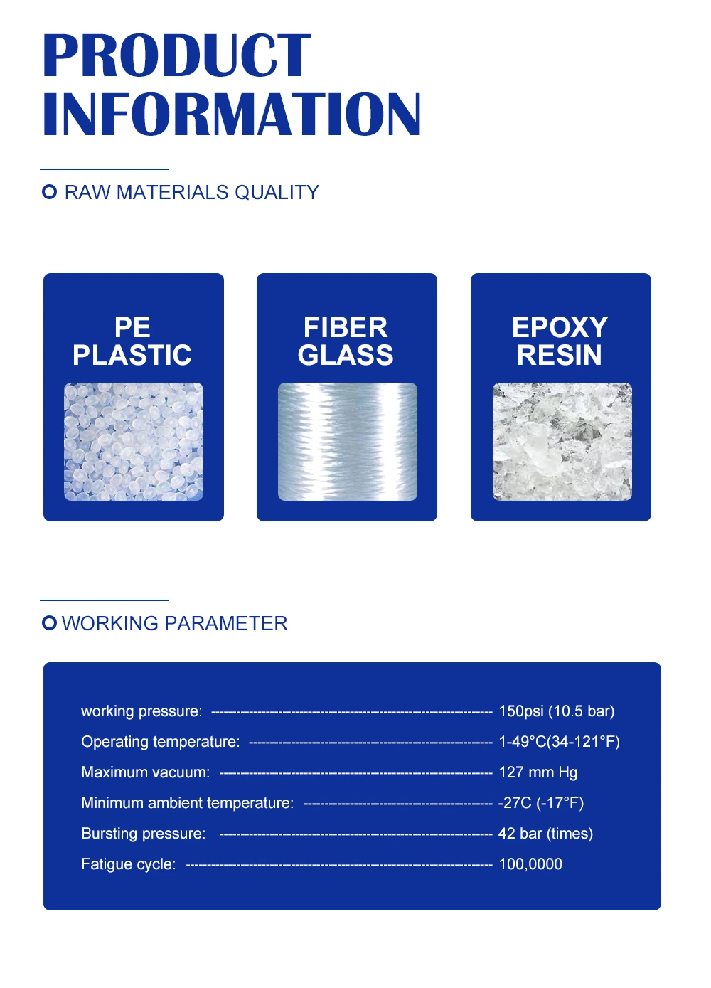 Washing System 817 FRP Tank with Mushroom Distributor 40mm Central Tube