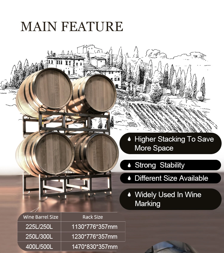 Heavy Duty Steel Wine Barrels Storage Rack for Safe