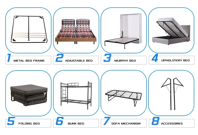 Slat Folding Steel Frame Solid Wood Slatted Platform Bed Board Support Frame