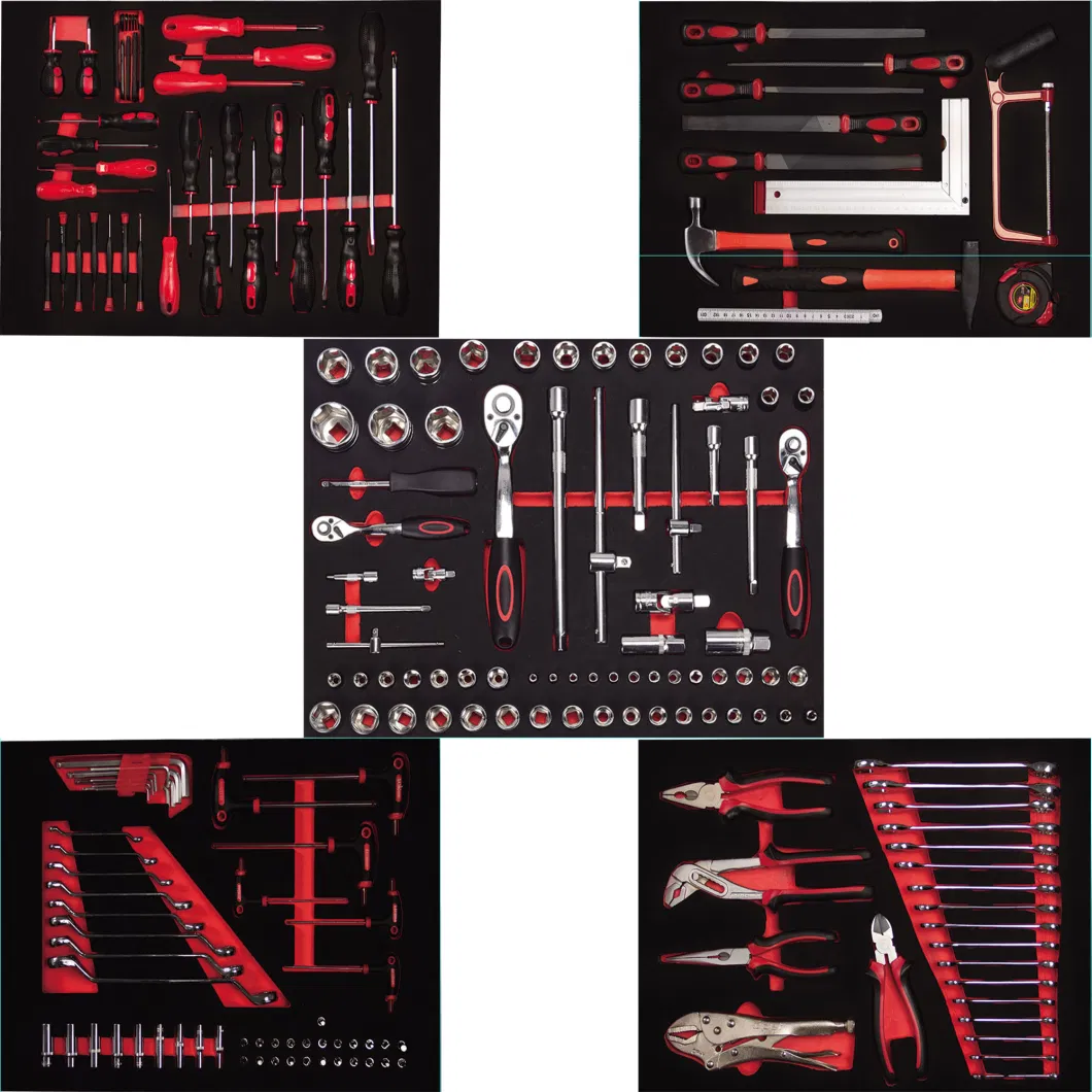 Heavy Duty 7 Drawers Tool Trolley Cabinet with 220 PCS Tools Set