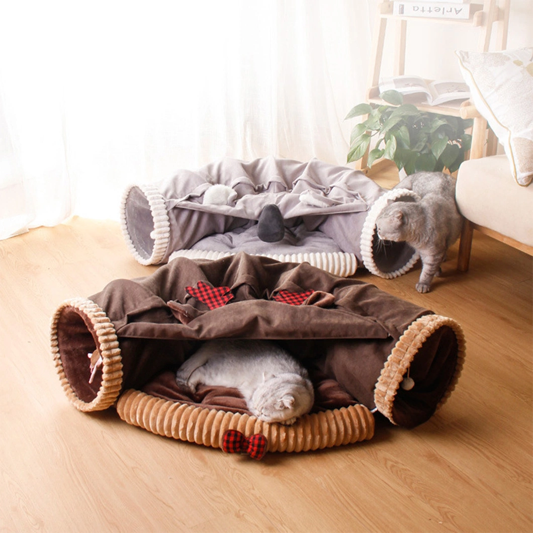 Wholesale Pet Supplies of Interactive Cat Play Tunnel for Large Cats Felt Cat Tunnel Bed Pet Product