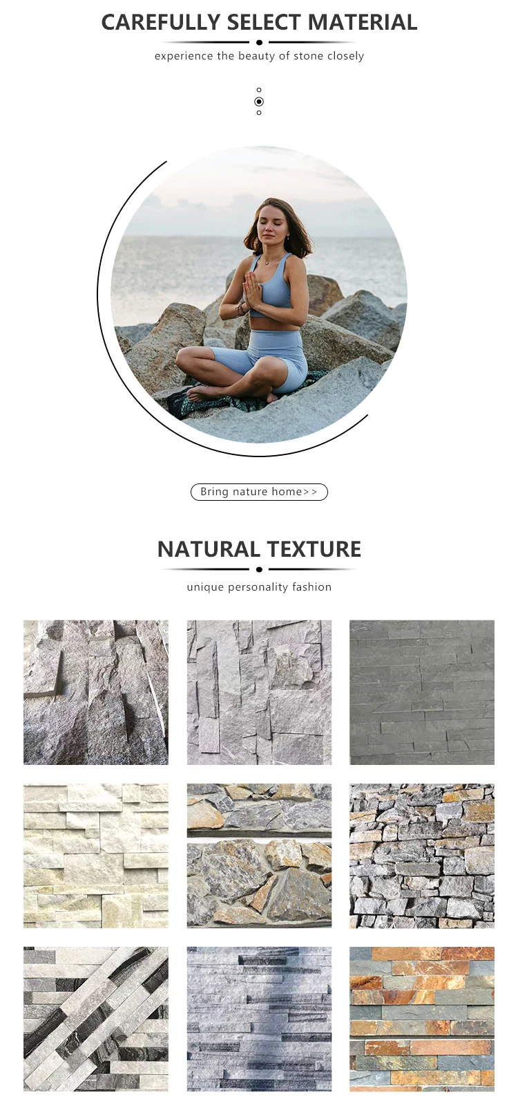 Blve Villa Exterior Wall Decoration Natural Stone Brick Tile Grey Marble Culture Stone Wall Panel
