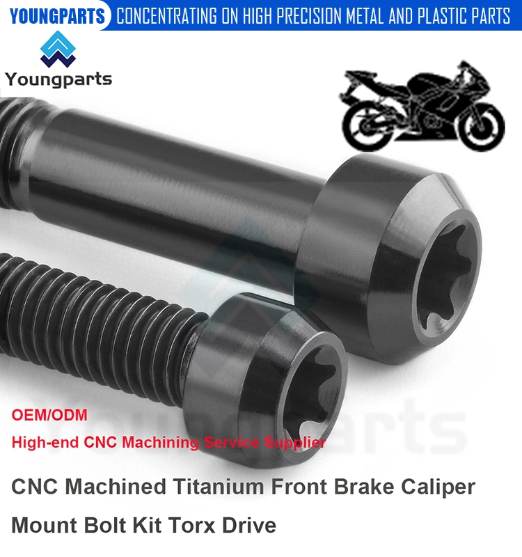 Upgrade Your Braking System with Precision-Made Titanium Front Brake Caliper Mount Bolt Kit - Torx Drive and CNC Turning