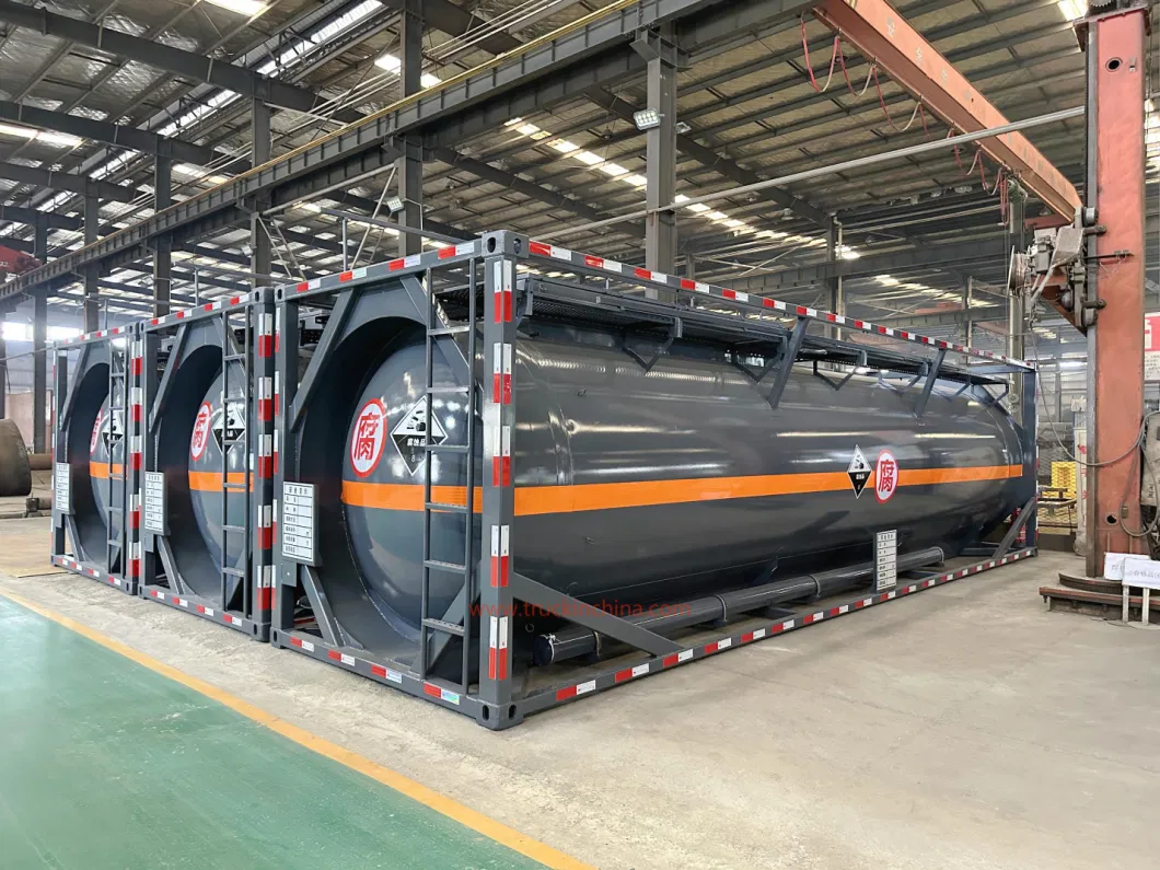 Petrochemicals Transport Trailer Mounted Hydrochloric Acid Tank Lined LLDPE 7042 21000 Liter, 22000 Liter, 25000 Liter