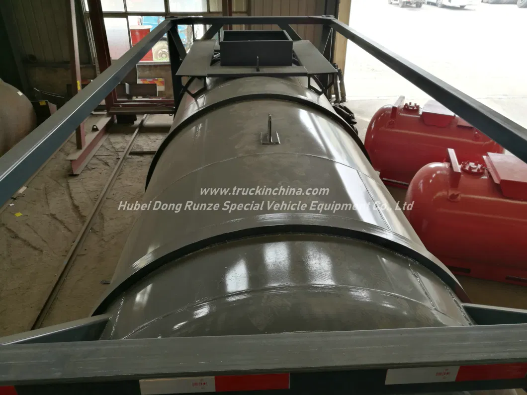 Container 20FT ISO Round Tank Steel Lined Polyethylene Plastic LDPE 16mm for 18kl-20kl Hydrochloric Acid