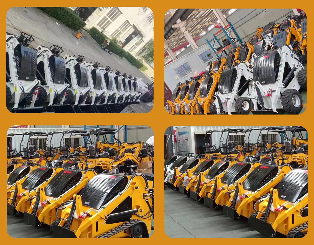 Factory Supplying Wheel Loader Mini Skid Steer Loader Compact Track Loader with Bucket/Angle Blade/Auger/Wood Grapple/Pallet Folk/Break Hammer