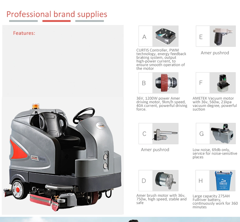 Battery Type Automatic Ride on Floor Scrubber GM230