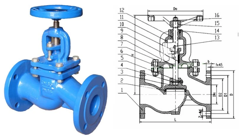 DIN3356 DN15-250 ANSI B16.10 Cast Iron Globe Valve