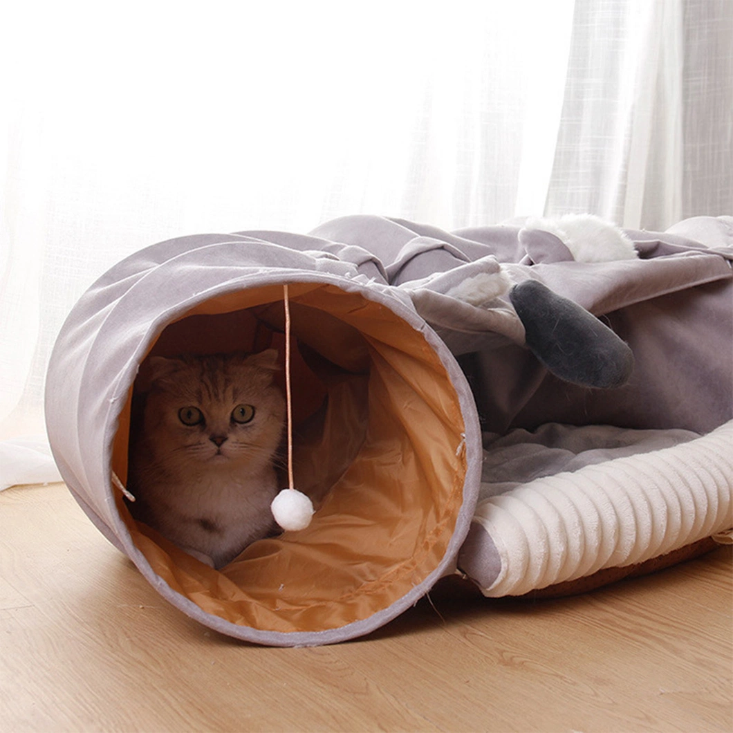 Wholesale Pet Supplies of Interactive Cat Play Tunnel for Large Cats Felt Cat Tunnel Bed Pet Product