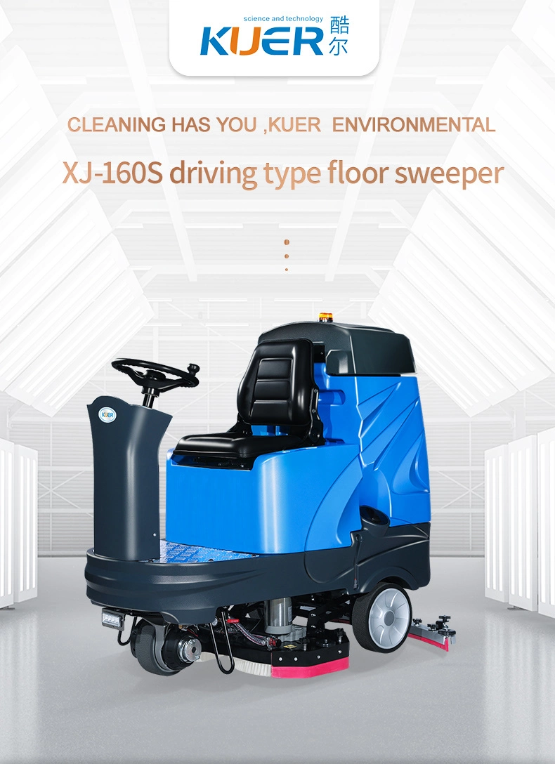 Highest Efficiency Industrial Battery Type Automatic Ride on Floor Scrubber Dryer with Big Tank