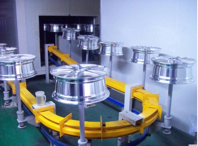 Automatic Powder Coating Line for Wheel Hubs, Electrostatic Powder Coating with Robot Transfer System^