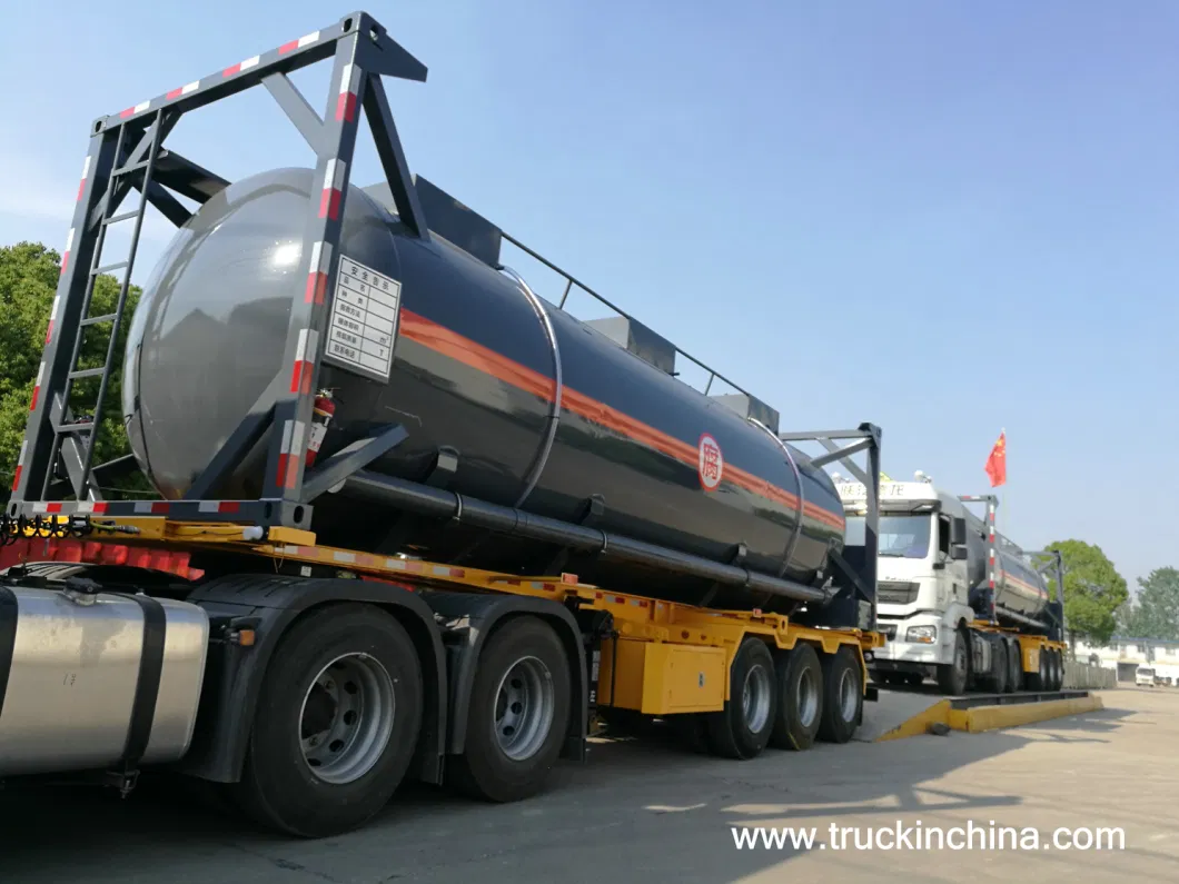 Petrochemicals Transport Trailer Mounted Hydrochloric Acid Tank Lined LLDPE 7042 21000 Liter, 22000 Liter, 25000 Liter