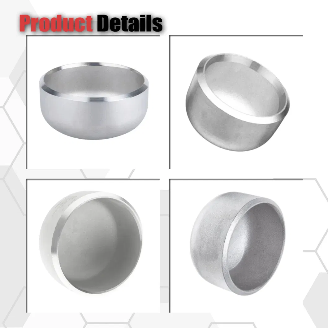 SS304 Sch5s Hygienic Machined Long Dome End Cap for Petroleum Industry