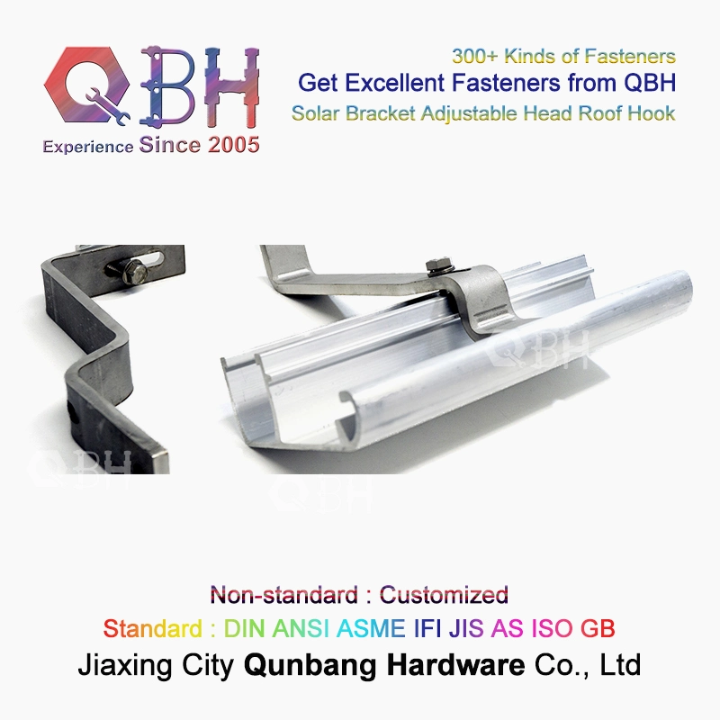 Qbh Customized PV Photovoltaic Solar Power Energy System SS304 SS316 Solar Tile Roof Hook Spare Replace Replacement Stamping Pressing Frame Part